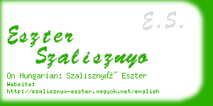 eszter szalisznyo business card